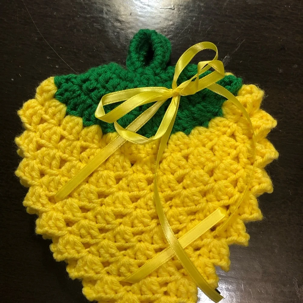 Crochet Strawberry Potholder/ Coaster
